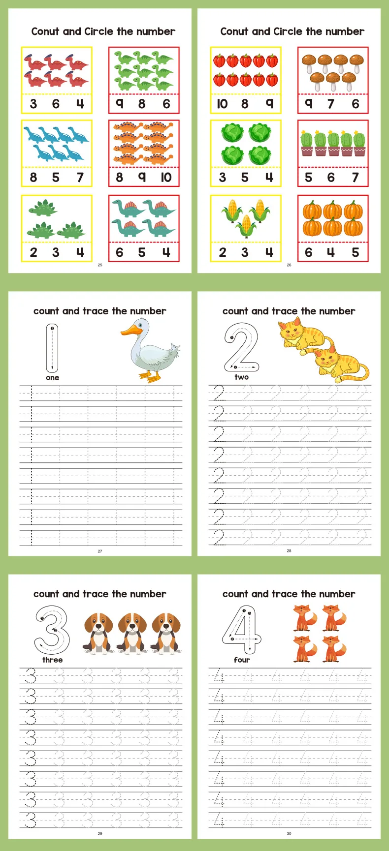 Math Workbook: Preschool and Kindergarten Addition and Subtraction Practice Book, Including Number Tracing, Coloring, and Writing Exercises - Early Childhood Learning Curriculum (3 Years and Above) - Suitable for Home Education or Classroom Use