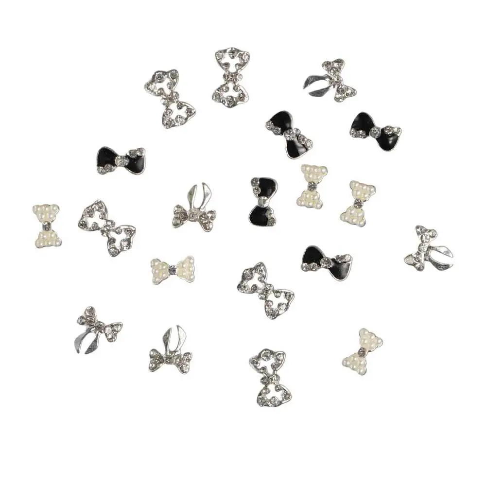 Breloques de manucure mignonnes, nœuds papillon Super Flash, pierre de verre, nœud en cristal, strass, bijoux pour ongles, décorations Nail Art à faire soi-même