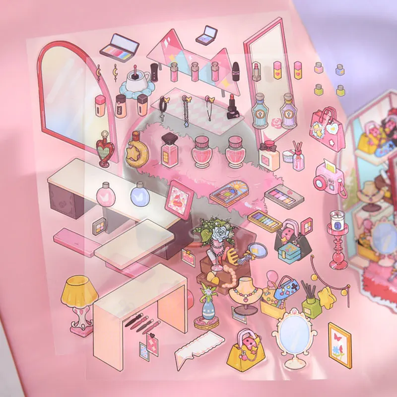 3Pcs/bag Stickers Corner Desk Series Delicate Desktop Layout Theme Stickers Scrapbooking Landscape Fun