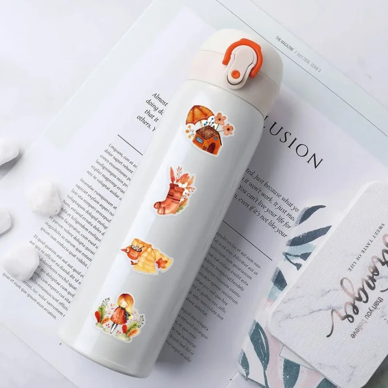 51 Stück Cartoon süße Herbst PET kreative Persönlichkeit Doodle dekorative Aufkleber