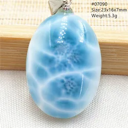 Natural Blue Larimar Pendant Jewelry Women Men Oval Gemstone Pattern Larimar Water Drop Dominica Necklace Love AAAAAA