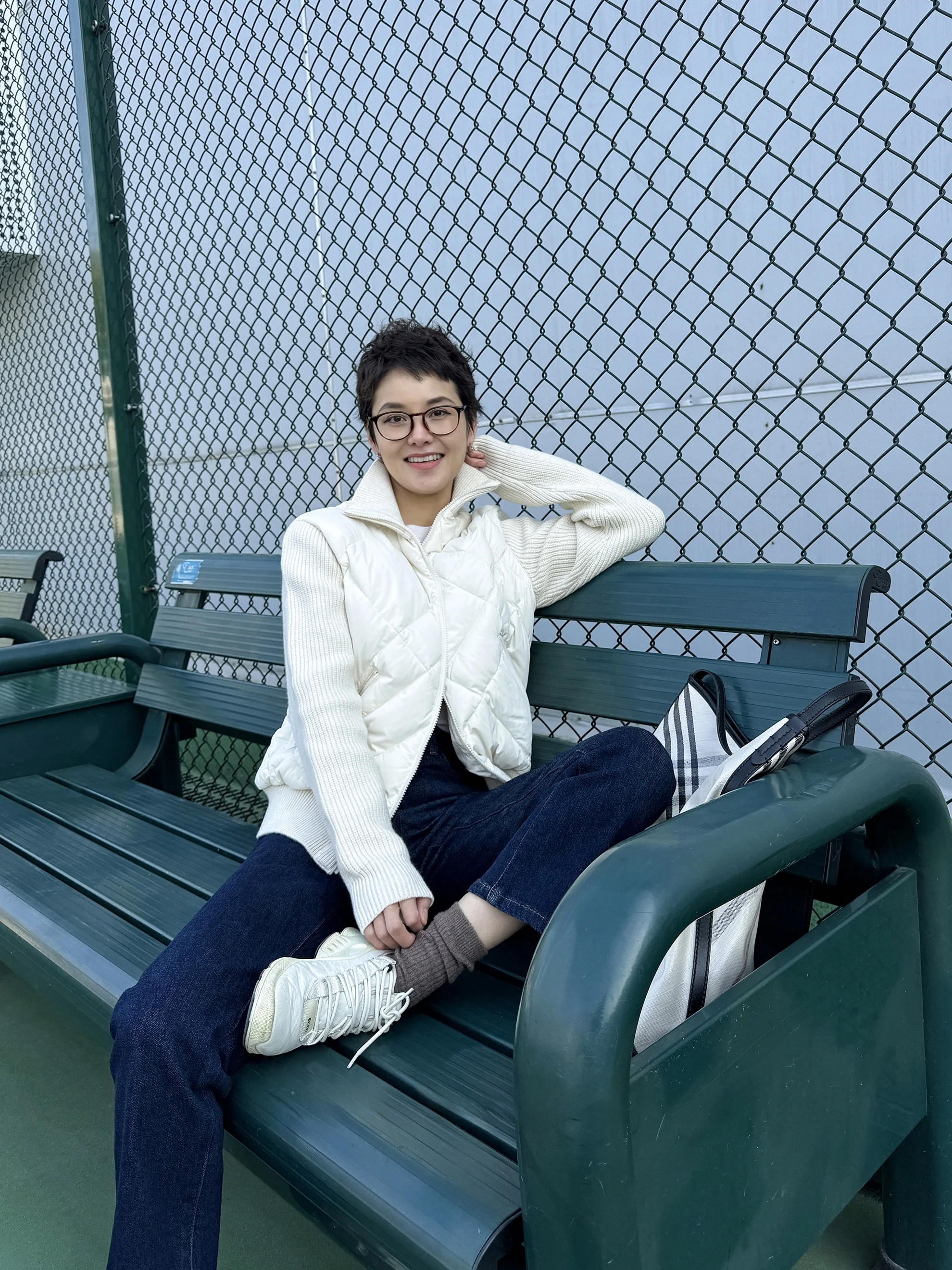 

MsDidion Busin Casual Knitted Patchwork Rhombus Pattern Goose down Jaet Stand Collar Thiened Long Sve Warm Coat