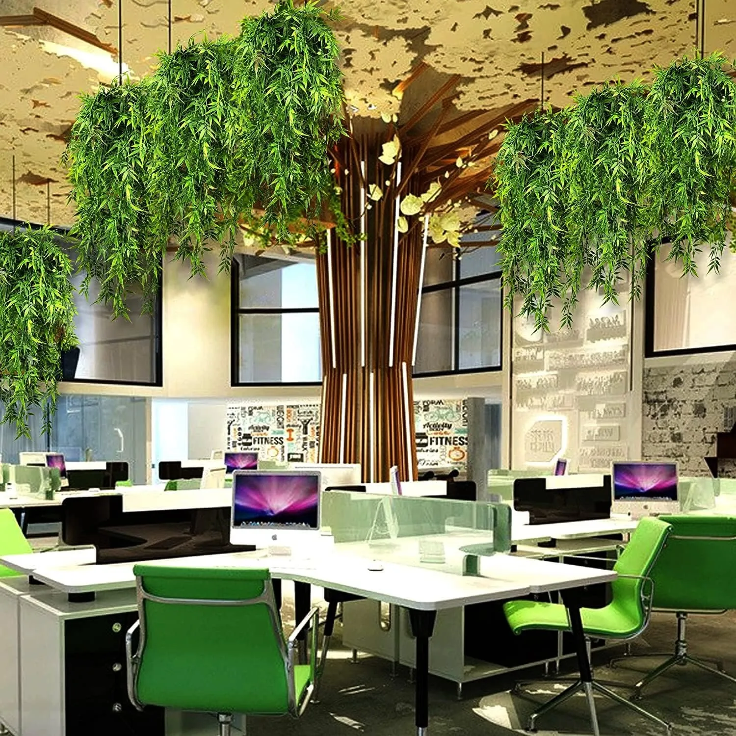 30In Artificial Plant Vines Simulate Green Wall Garden Decoration Wedding Home Room Decor DIY Eucalyptus Christmas Navidad Plant gallery 1