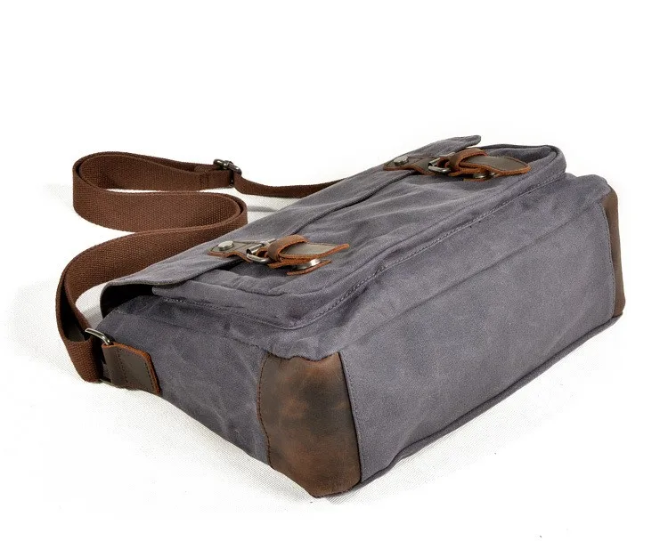 Vintage Herren Outdoor Casual Umhängetasche Canvas Single Shoulder Umhängetasche Herren Anti-Splash Oil Wax Vintage Umhängetasche – Detail 12