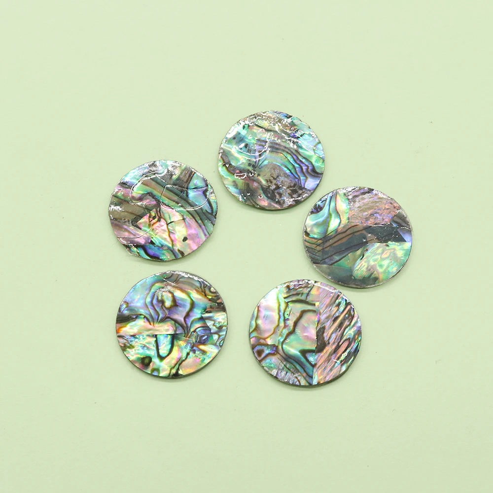 Natural Abalone Shell Cabochon Bead Flat Round Shell Flakes Loose Beads for DIY Making Ring Earring Necklace Jewelry Accessories