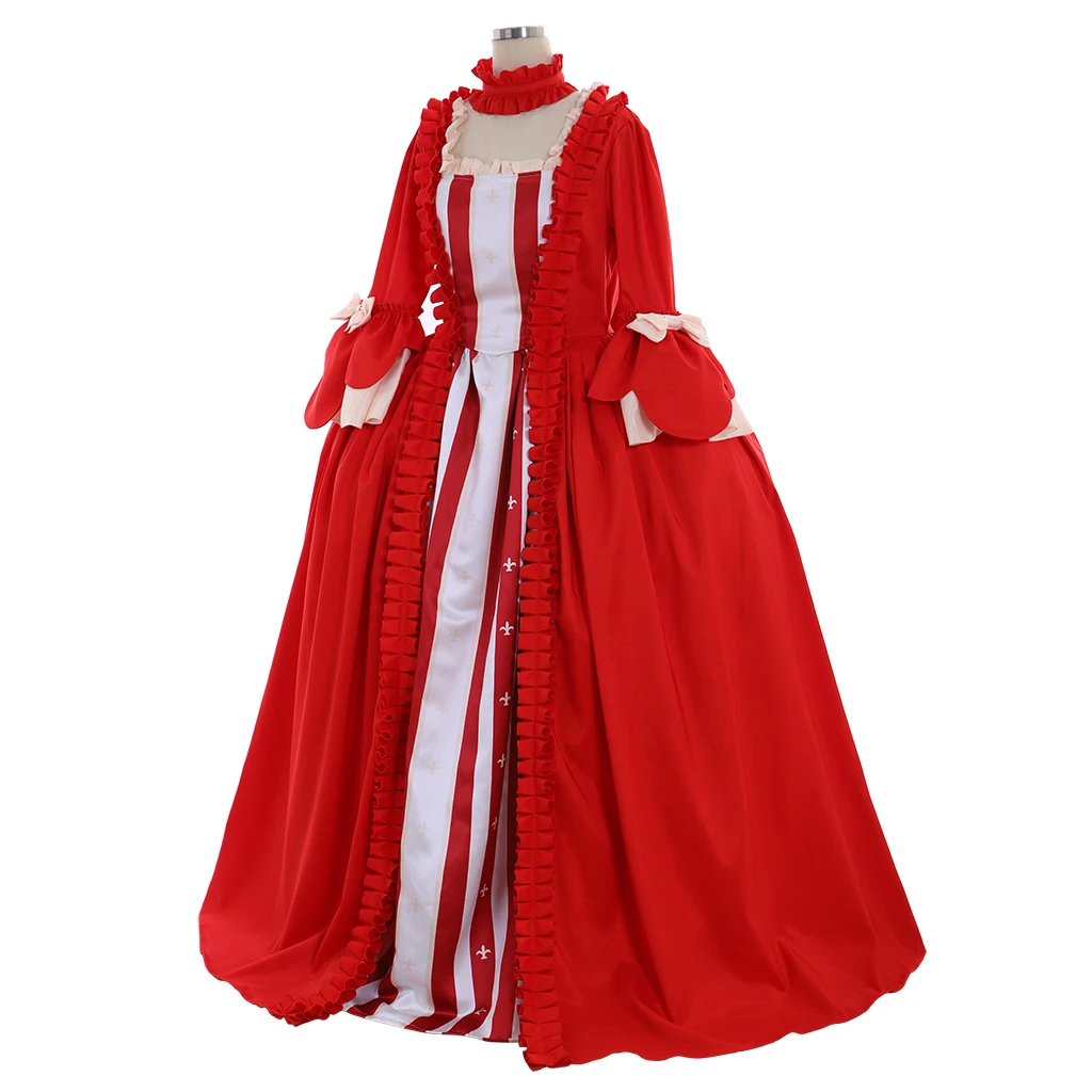 18th Century Victorian Women's Retro Red Lace Dress Princess Dress Rococo Costume Lolita Costume Adult Ladies Customized