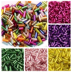 600/900pcs 2x4mm 2x6mm Charm Czech Glass Beads Cylindrical Tube Bugle Spacer Beads For DIY Glass Beads Crystal  Dress Making New