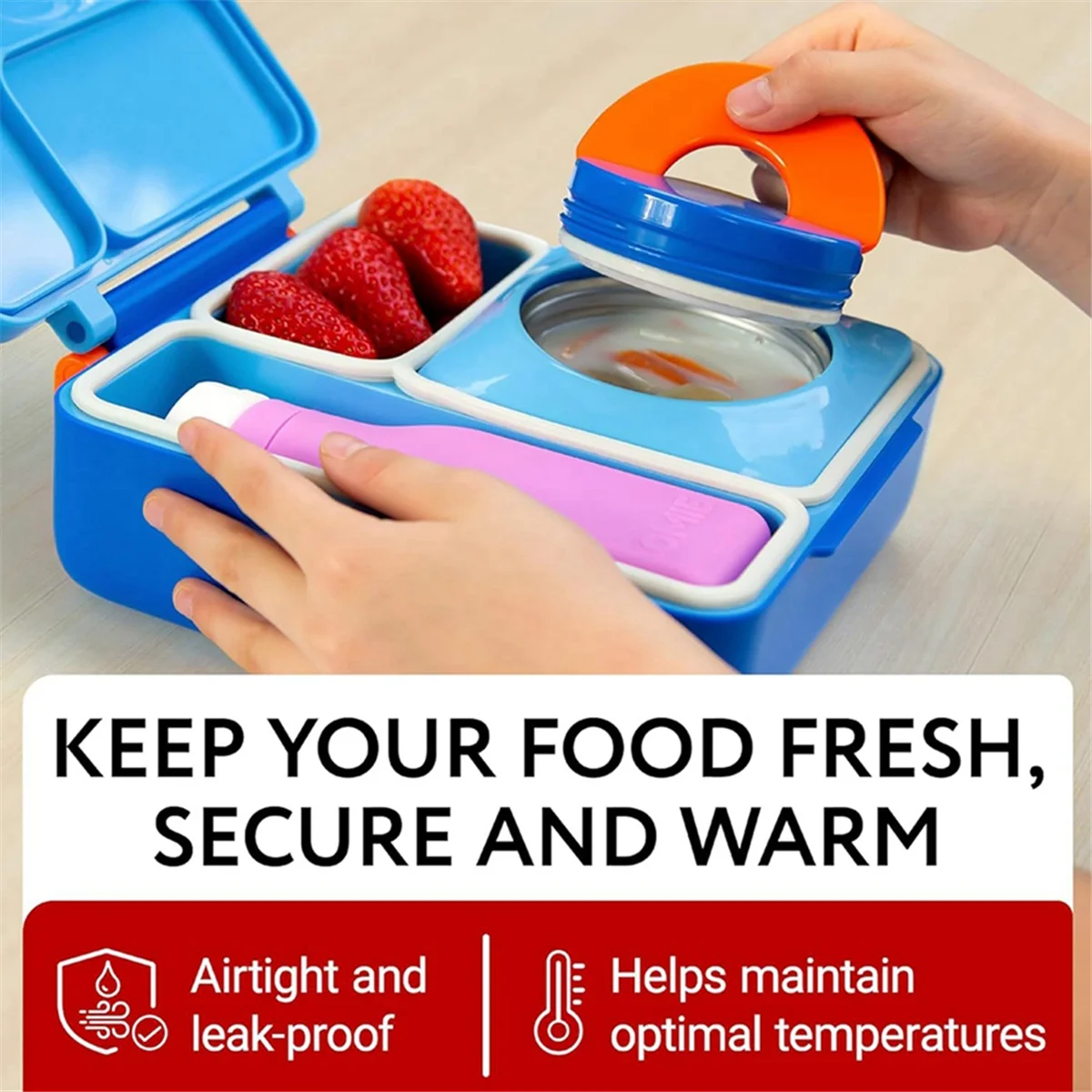 N37R_2 Set Silica Gel Sealing Gasket for OmieBox Lunch Box Parts Blue