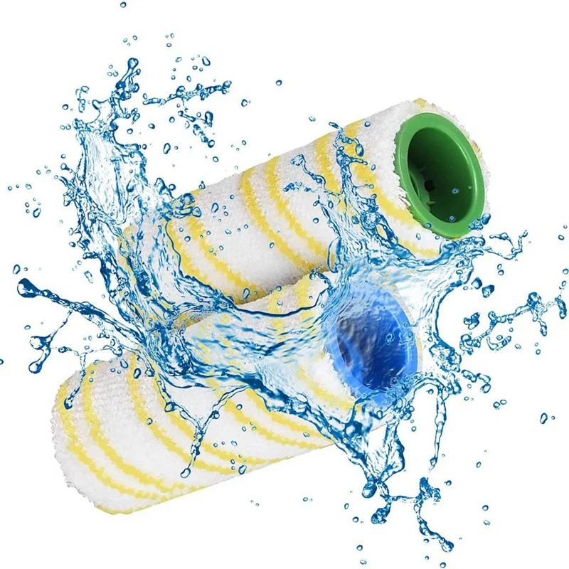 Набор роликов из микрофибры для Karcher FC7 FC5 FC3 FC3D EWM2, электрический очиститель для твердого пола 2.055-007.0/2.055-006.0, простая установка, желтый