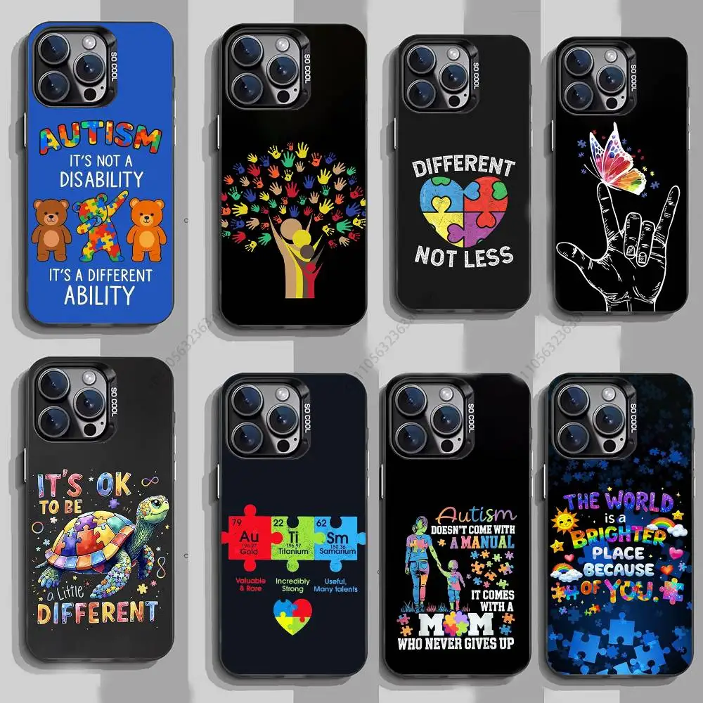 Coque de téléphone souple motif puzzle pour le soutien de l'autisme pour iPhone 17 11 12 Pro Max Plus Mini Air SE 16e 14 15 16 13