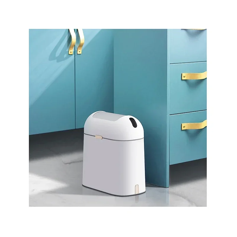 Motion sensor bathroom trash can for bedroom kitchen and office use waterproof trash bin