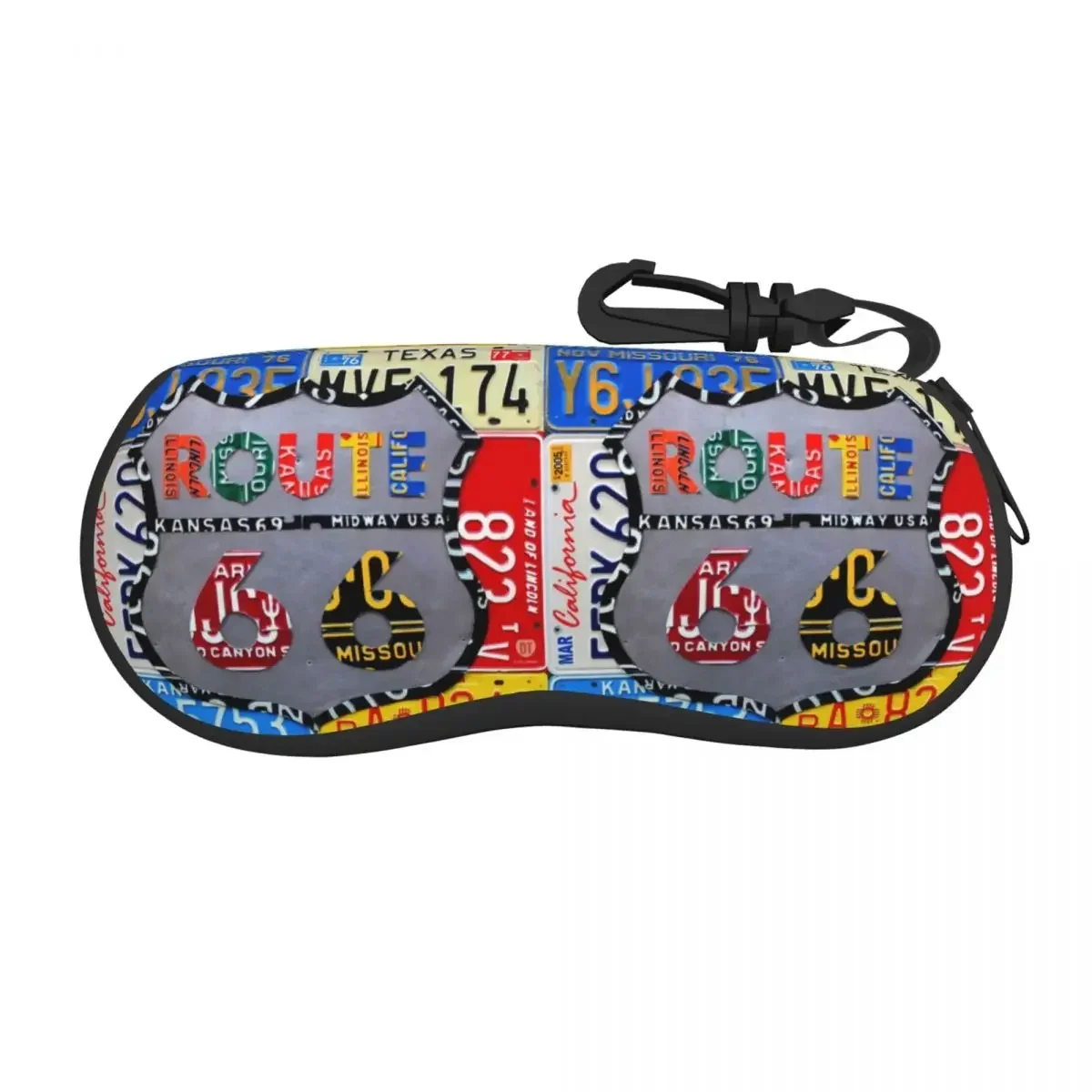 Main Street Of America Shell Eyeglasses Case Women Men Cute Route 66 License Plate Art Glasses Case Sunglasses Box Pouch