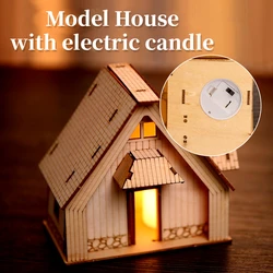1:25 Scale Miniature Wooden Cabin Model Kit Architectural Diorama House Building Set DIY Assembly Crafts Wooden Constructor