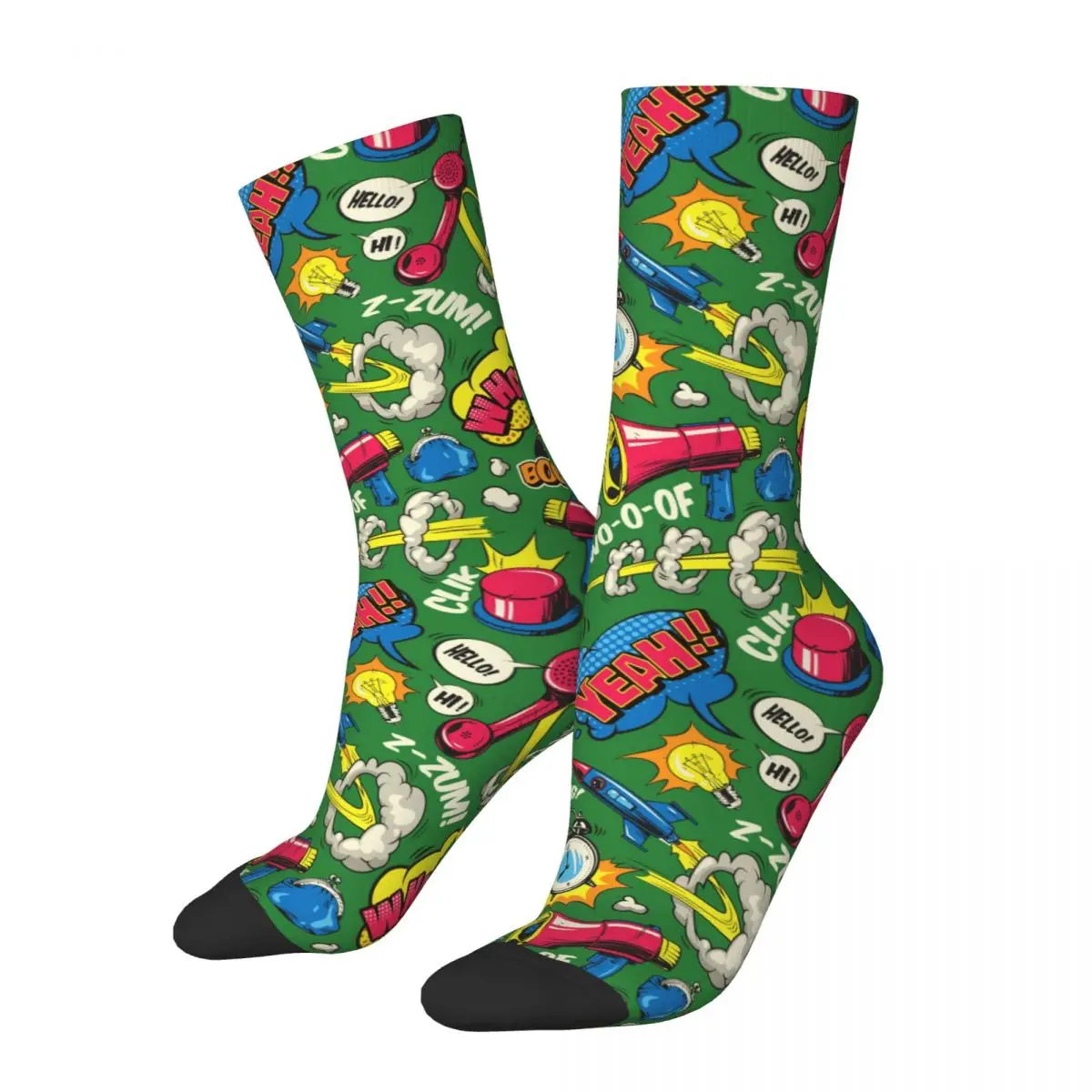 Pop-Art-Comic-Socken Socken Männer Frauen Polyester Strümpfe anpassbares Design
