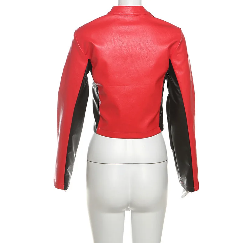 Sifreyr Mode Stickerei Gedruckt Kontrast Farbe Mäntel Kurze Sexy Offenen Nabelschnur Zipper Rundhals Langarm Streetwear Top