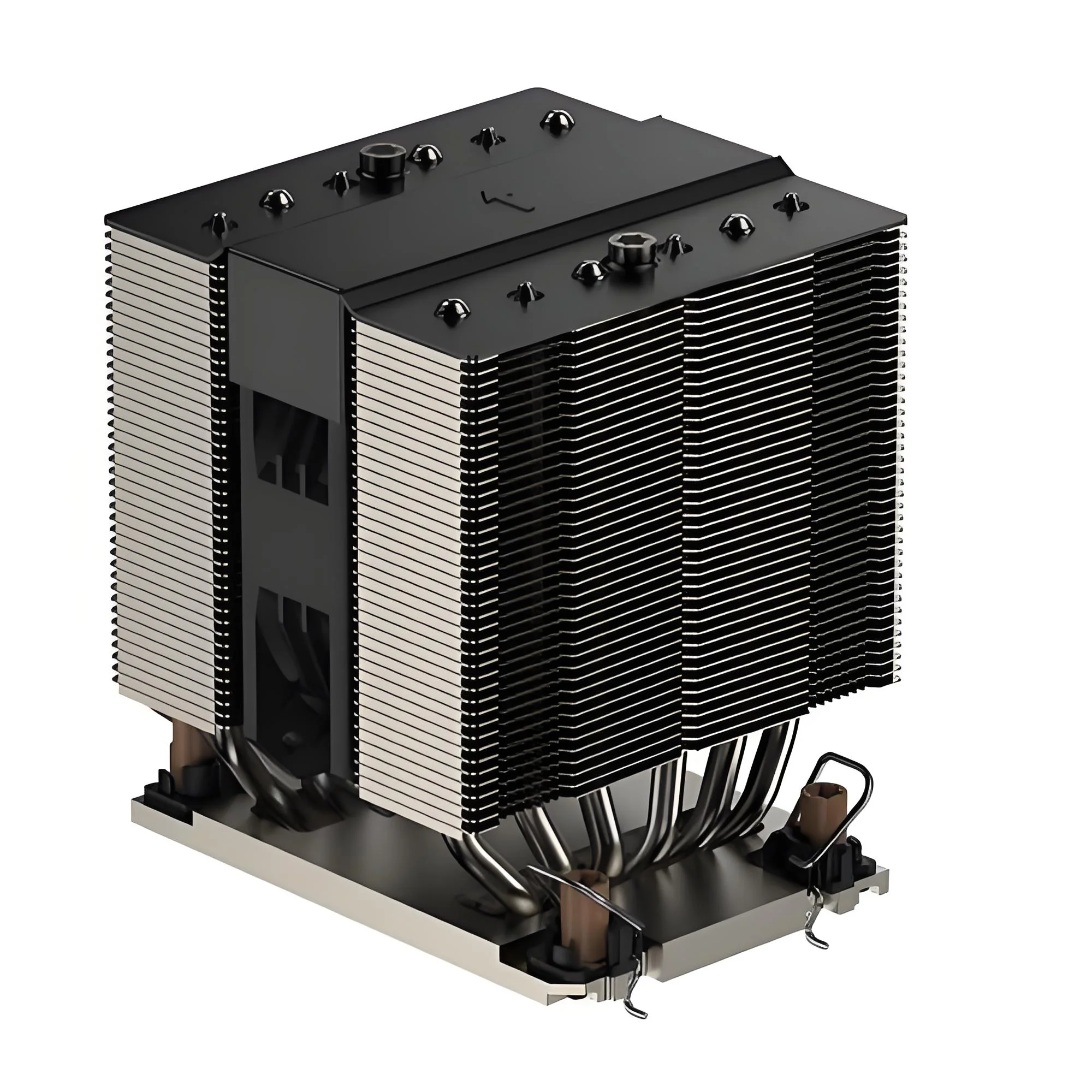 

High-performance Aluminum Fin Copper Core LED Heatsink Black Small Electronic Device Heatpipes Radiator