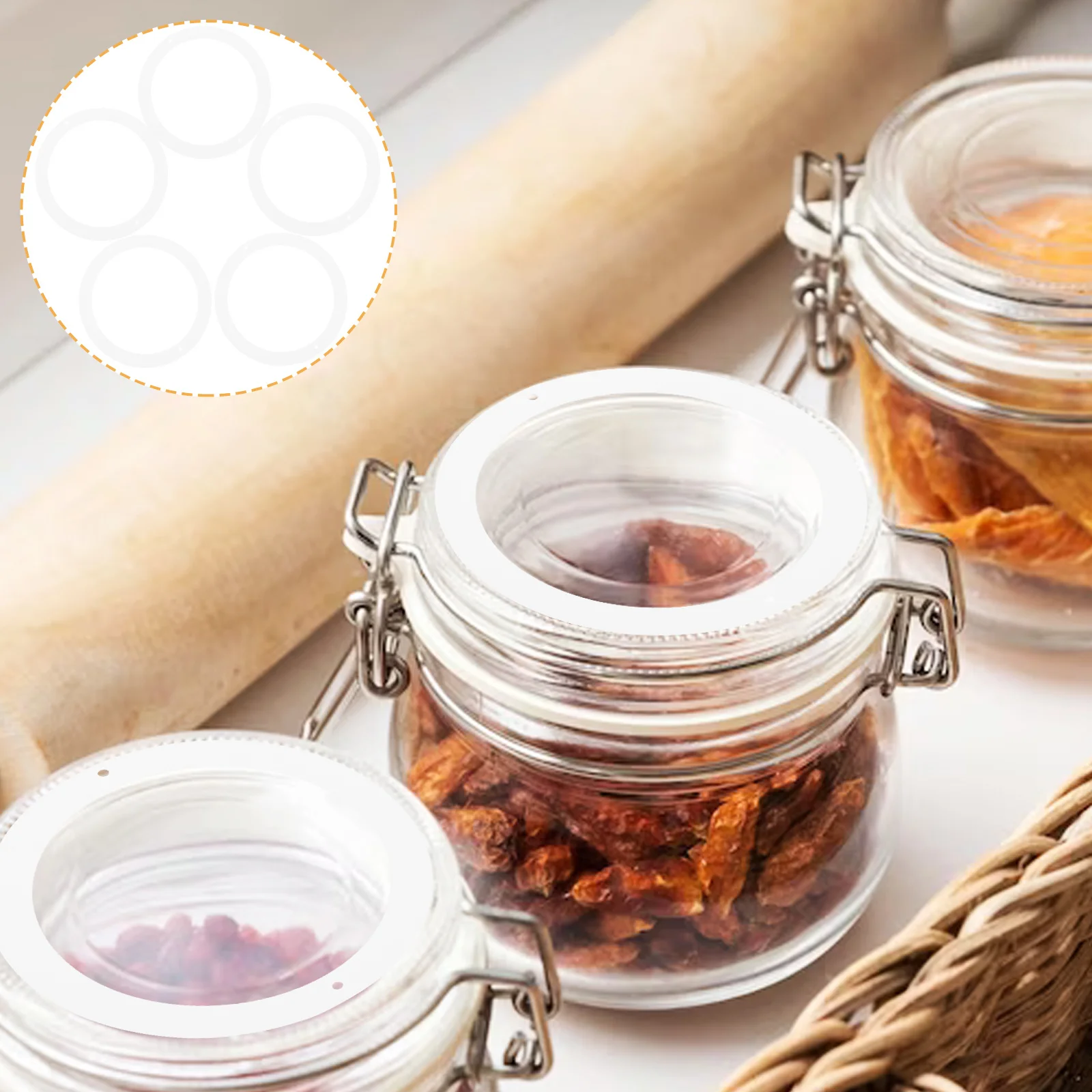 

20Pcs Wide Mouth Silicone Sealing Rings Reusable Jar Gaskets Leakproof Seal Rings for Mason Jars Food Storage Accessories