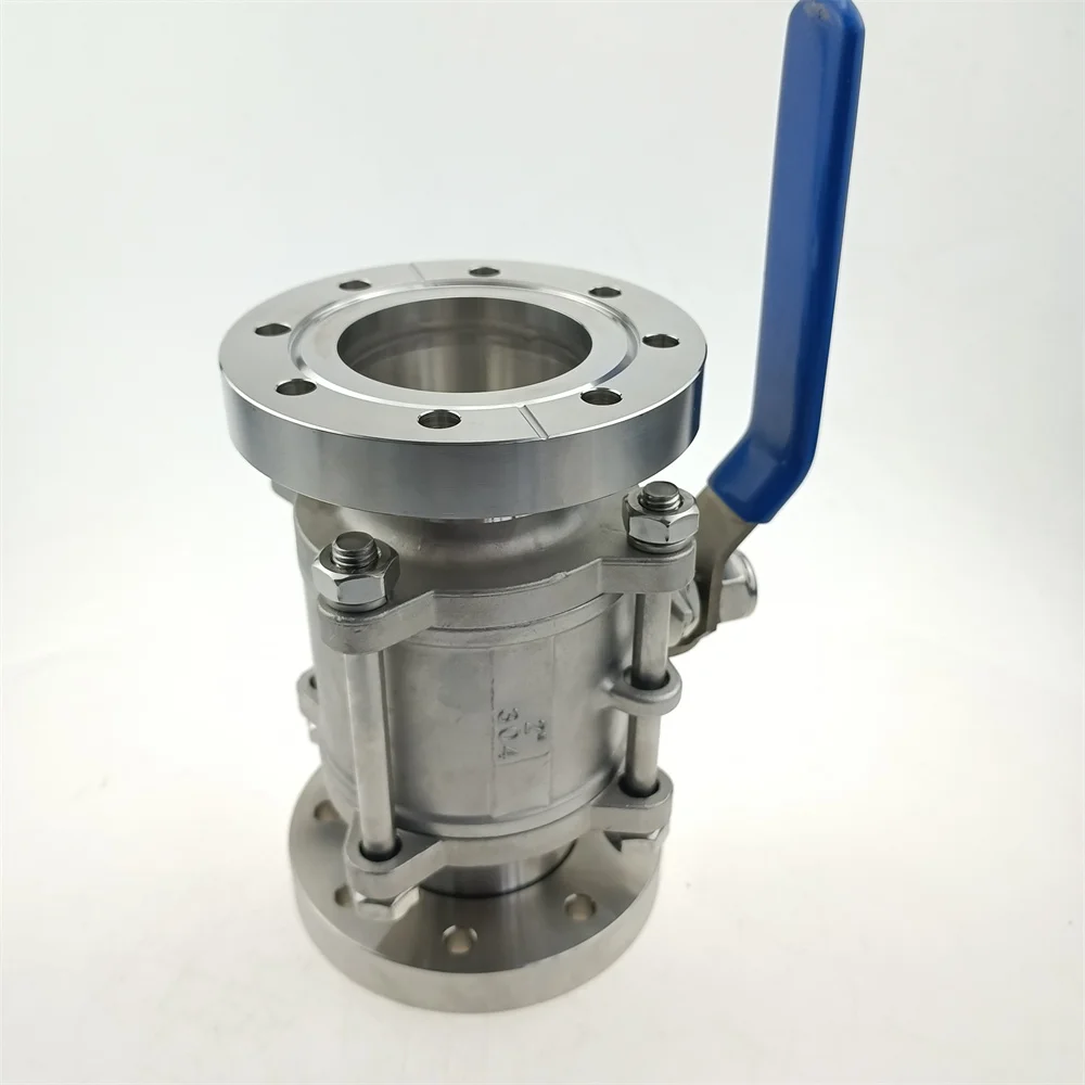 304 Stainless Steel CF High Vacuum Ball Valve ISO Standard Manual Operation CF Flange Quick Installation for Vacuum Systems