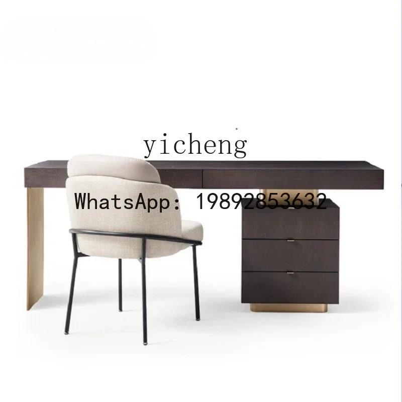 long desk light luxury workbench household solid wood dining desk integrated