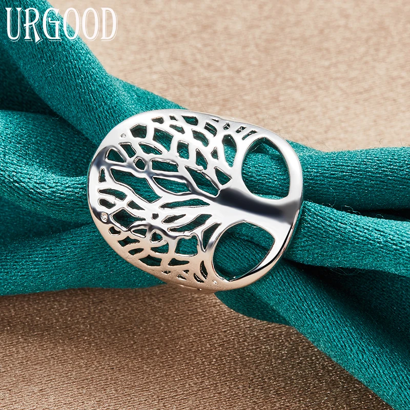 925 Sterling Silver Hollow Tree Of Life Ring For Women Man Party Engagement Wedding Romantic Fashion Jewelry Gift