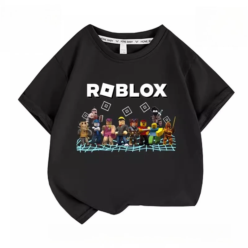 جديد Roblox الأطفال الصيف قصيرة الأكمام تي شيرت قاع قميص الفتيان والفتيات نصف كم بلايز مطبوعة قصيرة الأكمام