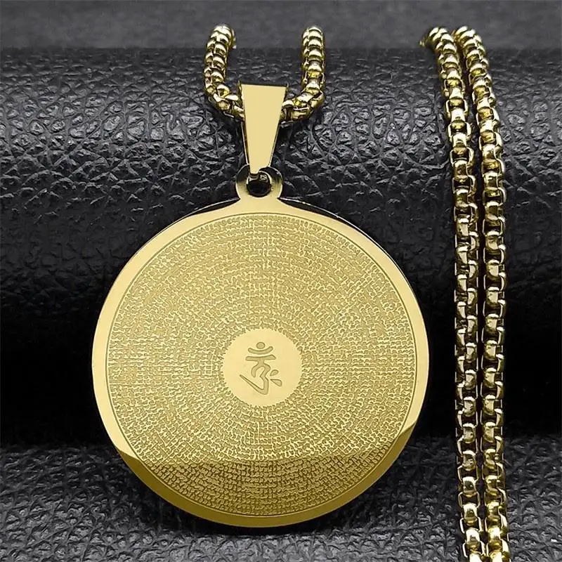 Shurangama Mantra Necklace Unique Titanium Steel Design for Men Women Spiritual Gift