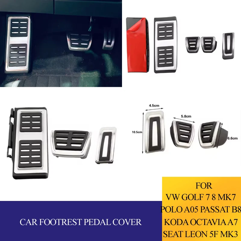 Para Volkswagen VW TROC Tcross Jetta MK7 Tiguan Golf Polo Passat ARTEN para Audi A1 A3 Q2 accesorios de cubierta de pedales de coche