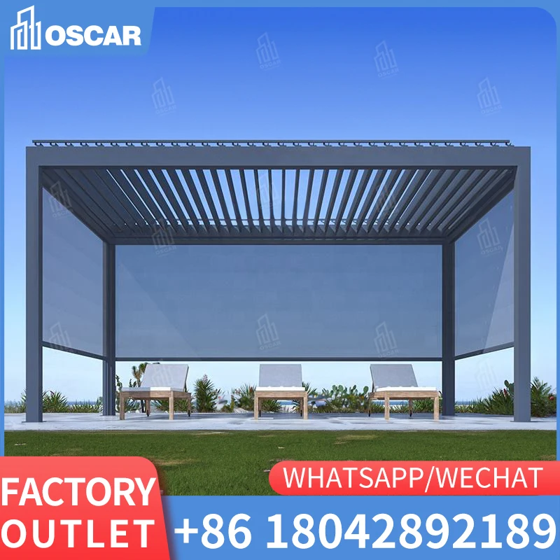 Hot Sale Factory Wholesale Waterproof Aluminium Pergola Awning Gazebo Roof Canopy for Outdoor Patio Garden Deck Cover