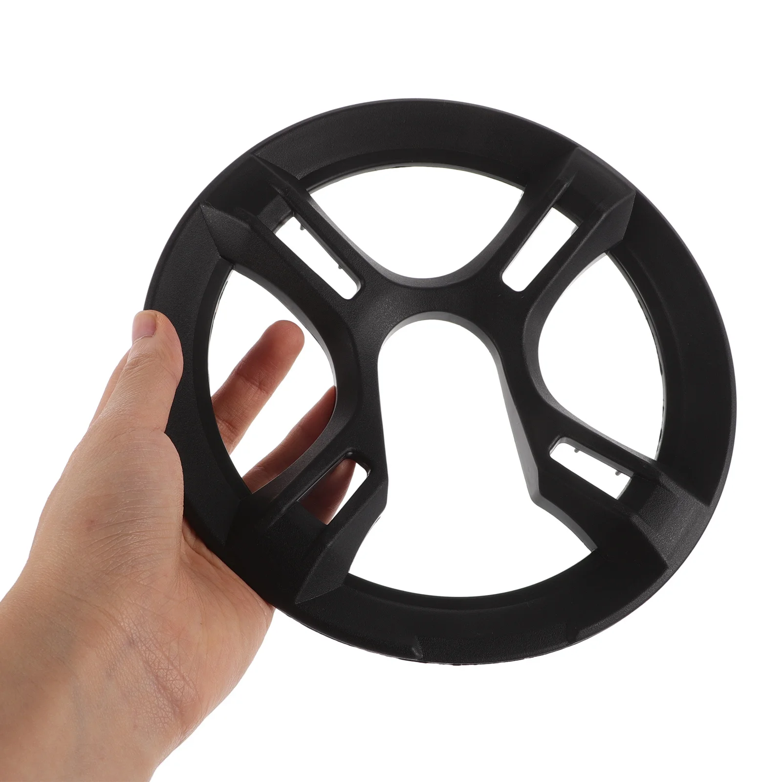 

4Pcs Bicycle Sprocket Protective Cover 4-Hole Black Square Durable Chainring Shield Easy to Install for Various Bicycles