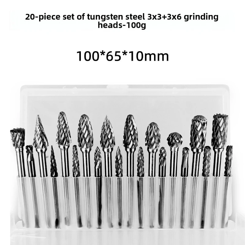3mm 6mm Shank Rotary Burr Set Double Cut Carbide Wood Carving Die Grinder Bit File Rasp 5-20pcs For Woodworking Tools view 6