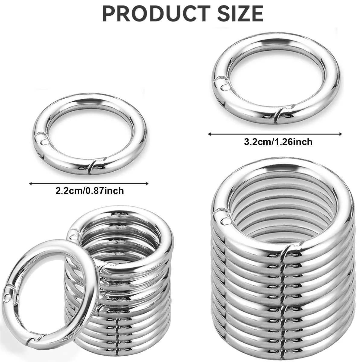 5/15 Stück Metall-Federschnappverschluss O-Ring Schnellverschluss-Haken Schlüsselanhänger Taschenclip Geldbörse Hundeleine DIY Bastelzubehör Geschenke – Detail 1
