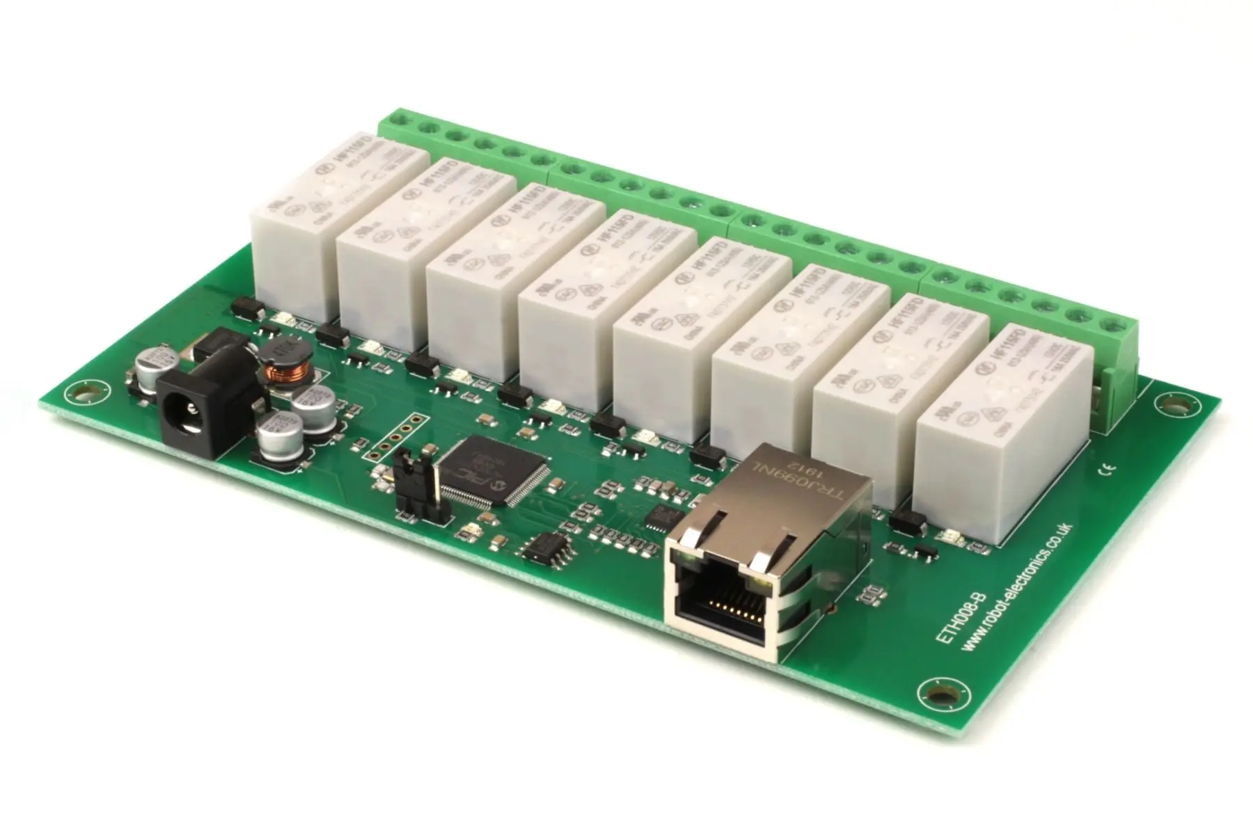 ETH008-B - 8 X 16A Ethernet Relay Expansion Module Relay Module Development Board