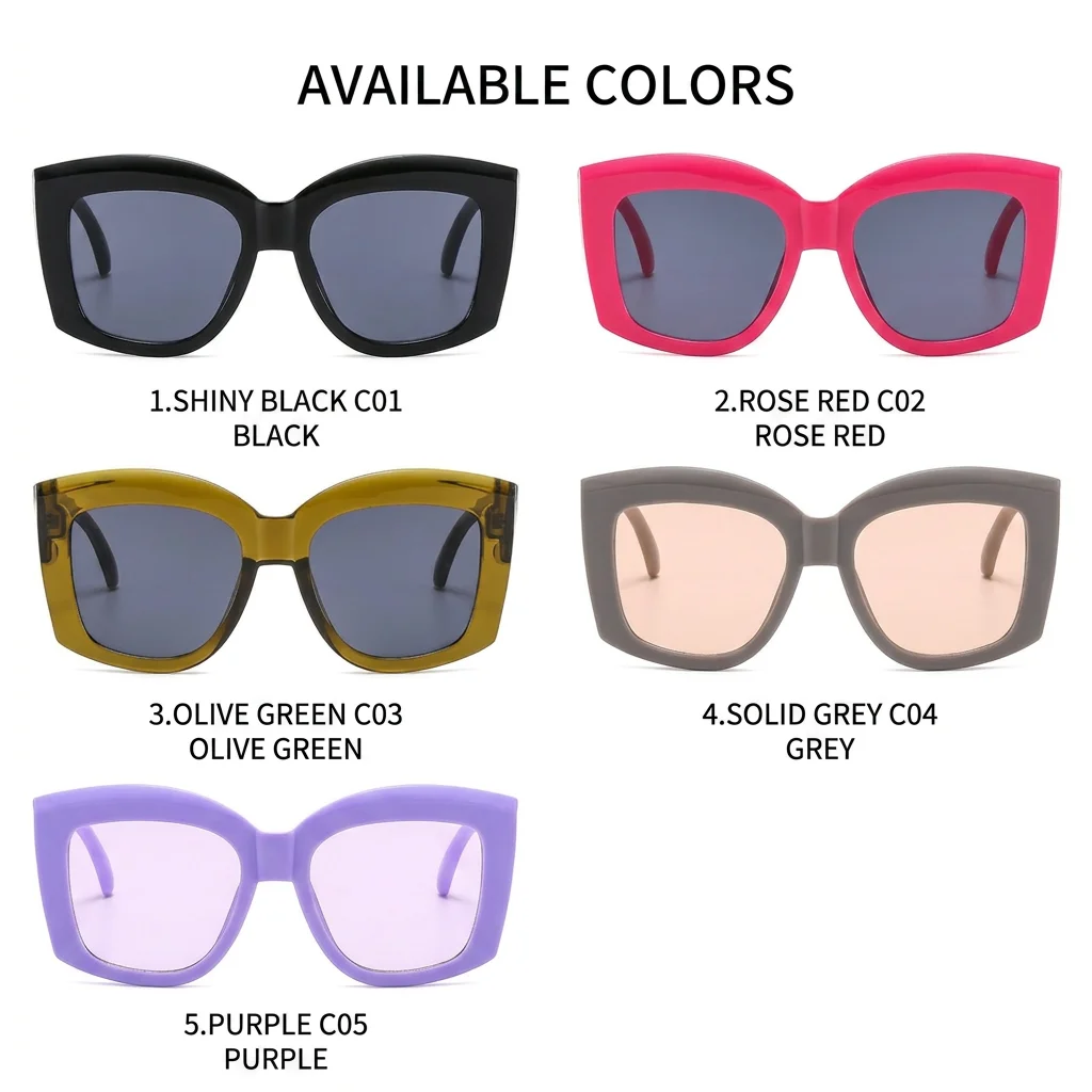 Luxury Brand Big Frame Square Sunglass Women Trend Summer Y2K Eyewear Retro Thick leg CatS Eye Hip Hop Shade Street photograph