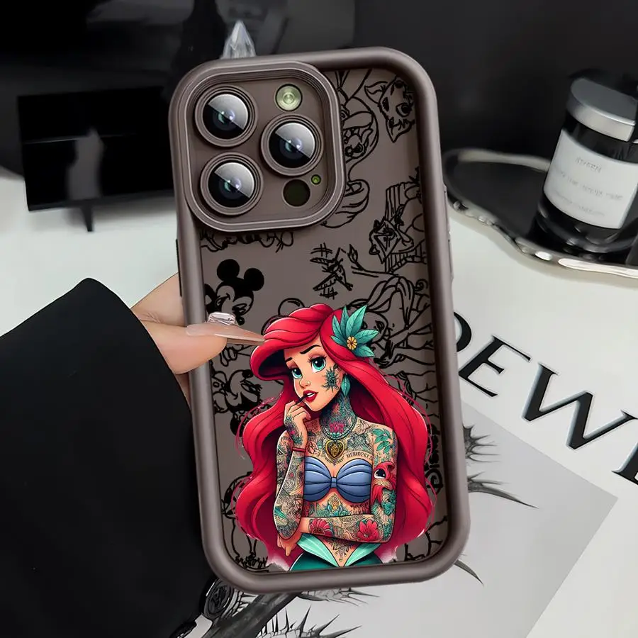 Etui na iPhone 13 Pro MAX 15 Plus 12 Mini 16e 16 Plus XS XR 11 17 Air 14 11Pro Miękkie TPU Ariel Księżniczka