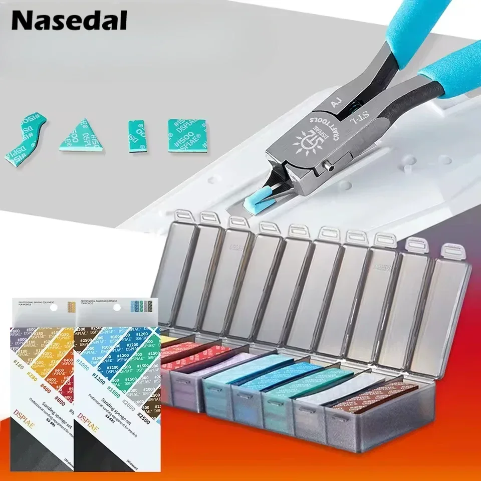 

DSPIAE Curved Arc Sanding Sponge Set Grinding Polishing Sandpaper Tools for Gunpla GK Military Hobbyists Model Craft Making