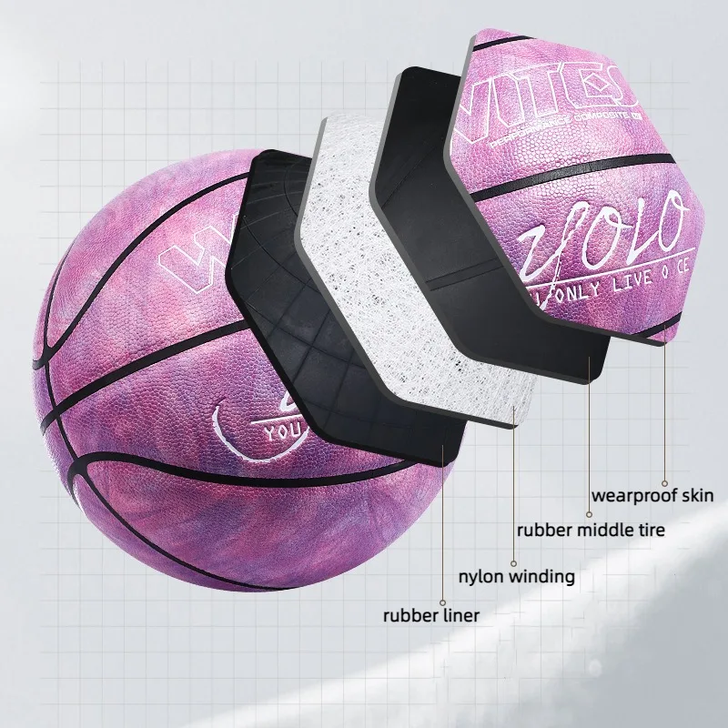 Size7 Basketball PU Moisture-absorbing Non-slip Basket Ball Adults Indoor Outdoor Training Ball Anti-leakage Standard Basketball