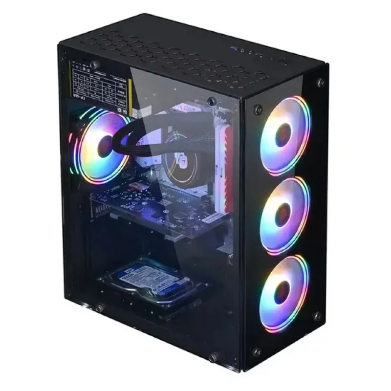 BRAND NEW Gaming Computer PC A8 7680 CPU With 16G RAM 500 G SSD ATX/ITX/M-ATX full view side panel Temper Glass Front Gaming pc