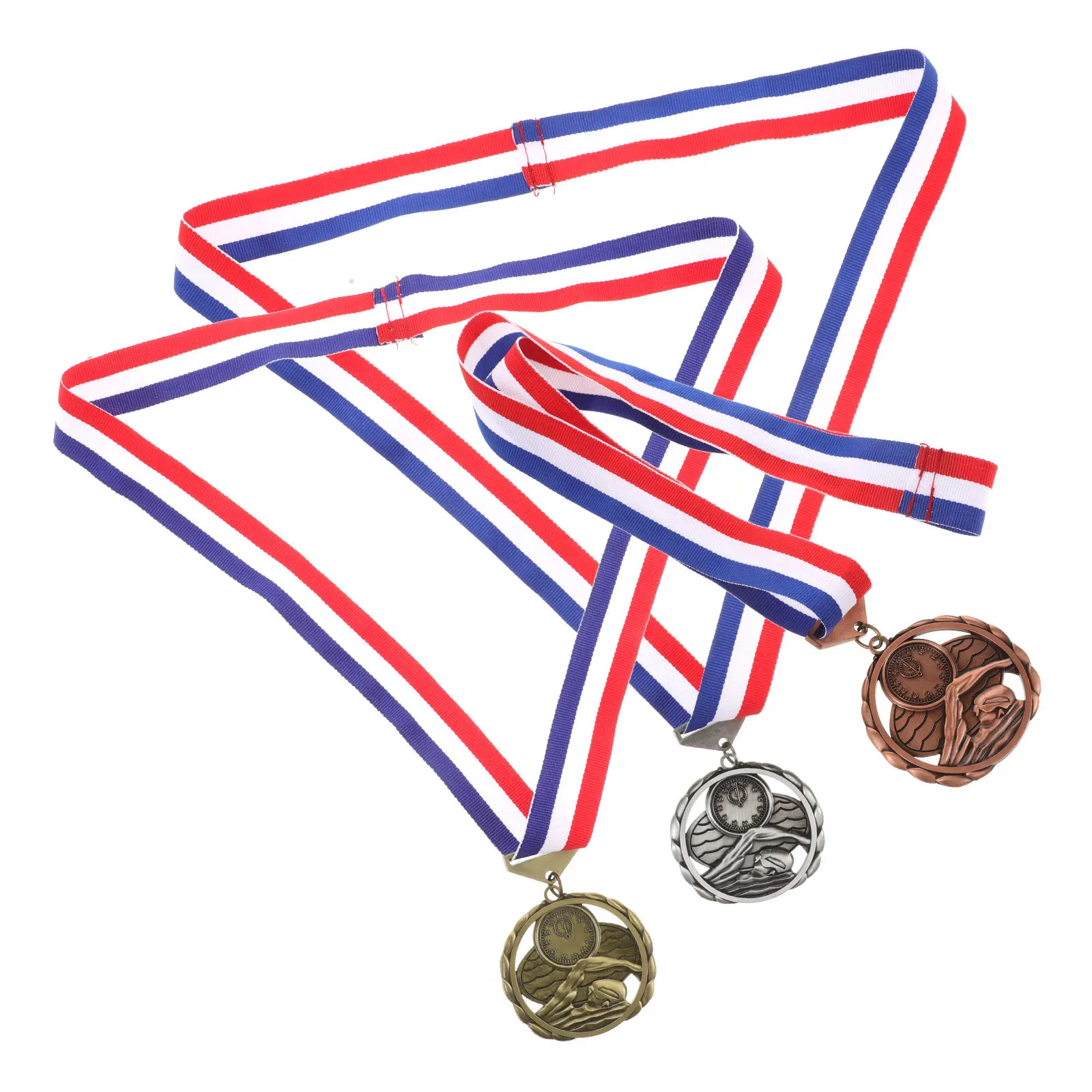 

Набор из 3 медалей для плавания из цинкового сплава, спортивные награды для победителей, для студенческих соревнований, легкой атлетики, металлические медали для подвешивания, реквизит для вечеринок, для команд