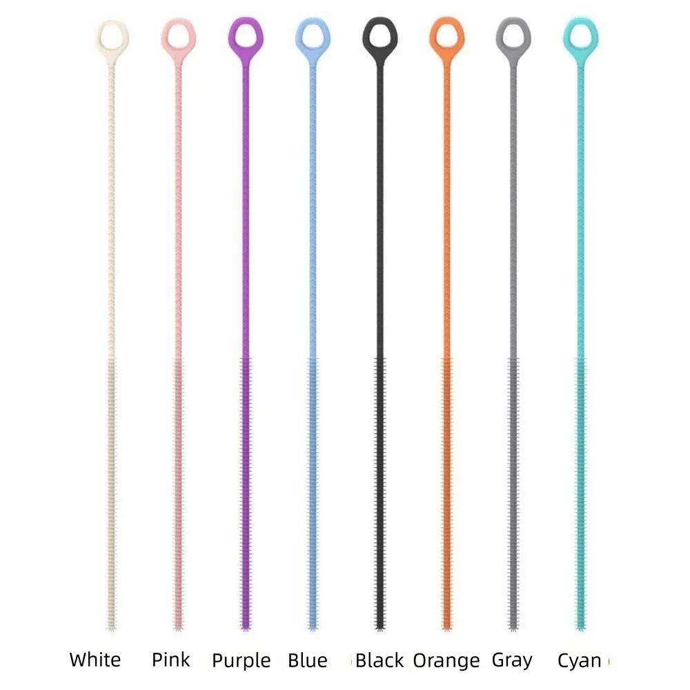 32cm Extended Version Silicone Straw Brush Bendable Silicone Straw Cleaning Brush 6mm 8mm Thick Bottle Brush for Feeding Bottle