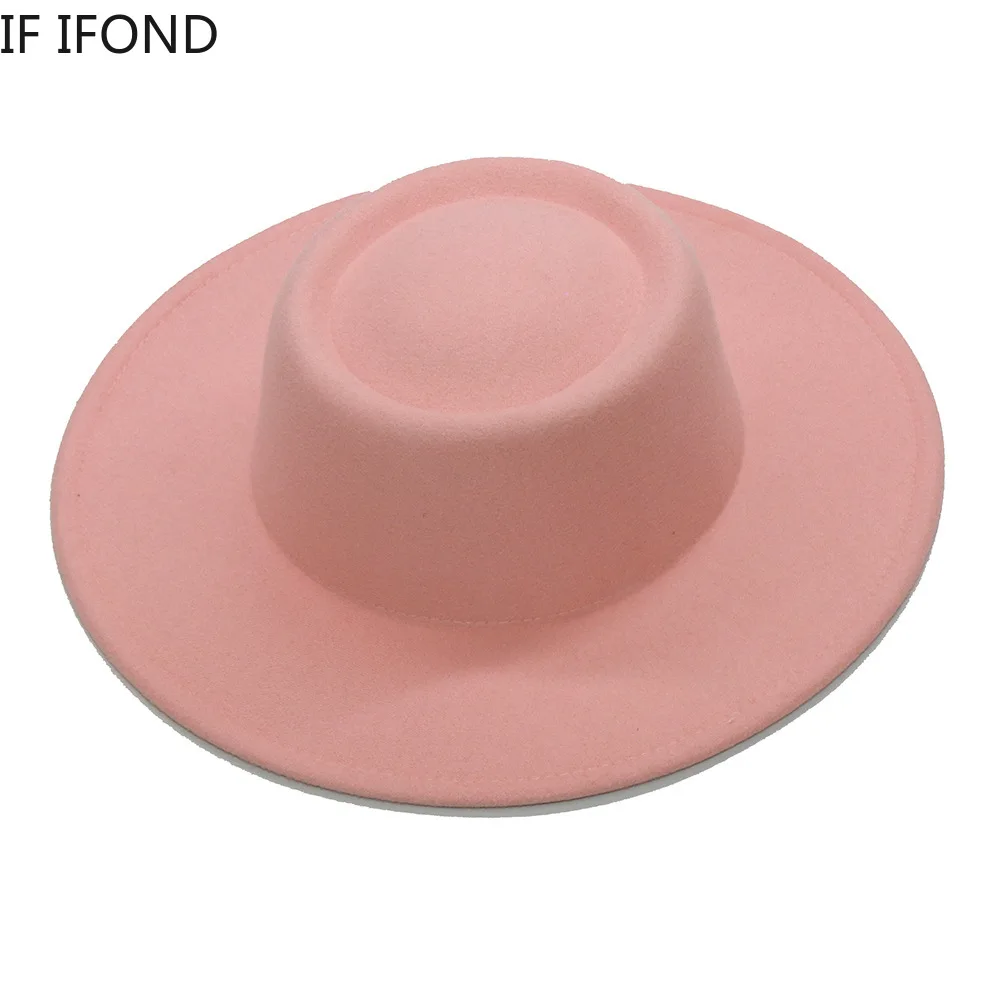 Kapelusze Fedora mężczyźni kobiety 8.5CM szerokie rondo filc wełniany Jazz kapelusze 2023 brytyjska stylowa sukienka formalna Panama Cap