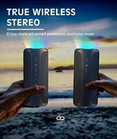 Ortizan 40W Portable Bluetooth Speaker with LED Light 360° Strong Bass Stereo Wireless Speakers IPX7 Waterproof Shower Speakers