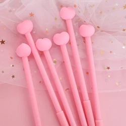 10Pcs/Lot Kawaii LOVE Heart Gel Pen 0.5mm Black Ink Student Writing Pens Stationery Cute Kids School Office Supplies Stationary