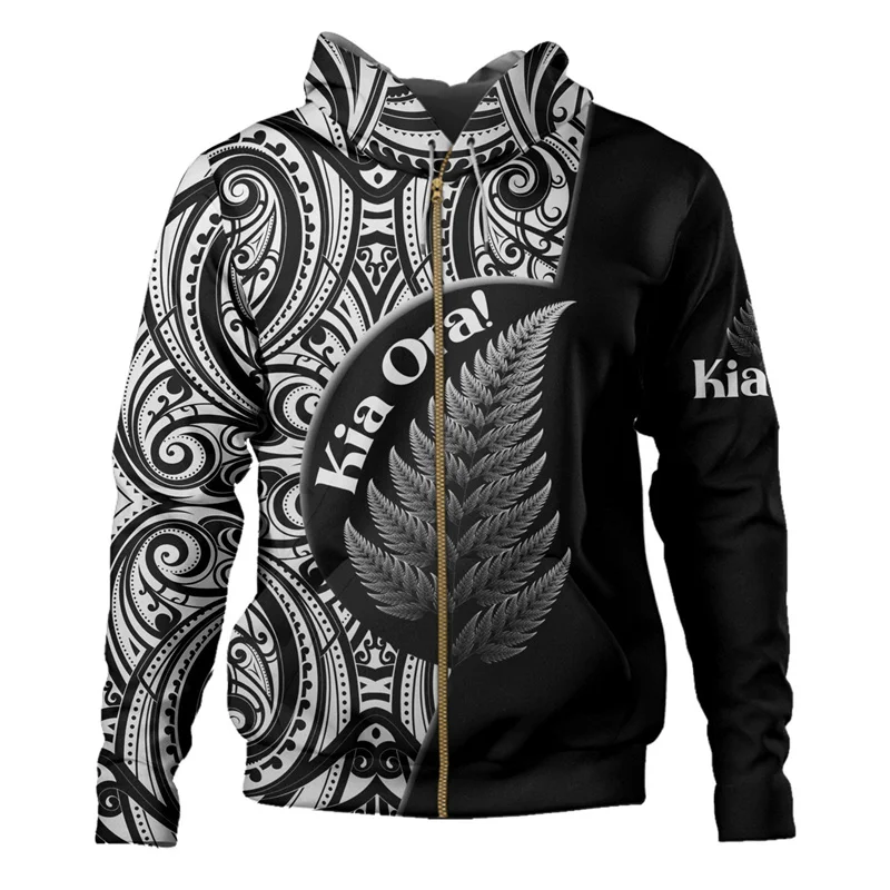 New Zealand Waitangi Day Lizards Maori Graphic Zip Hoodie New In Hoodies & Sweatshirts Hoodies For Men Pullover Coat Y2k Tops