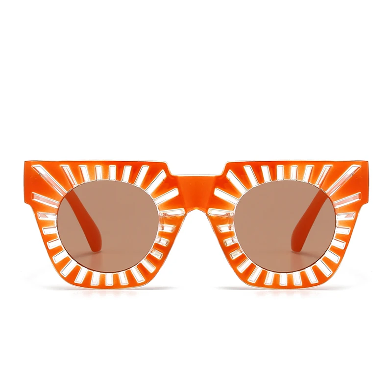 Foreign Trade Cross-Border Popular Sunglasses with Rice Nail Design, European and American Street Photography Ins Popular Square Model