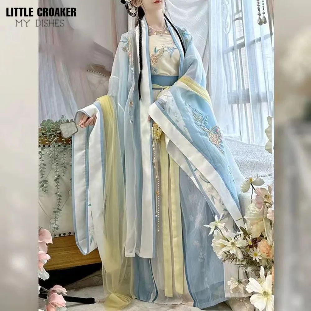 Costume di carnevale donna costumi cinesi antichi originali dinastia Han Hanfu Dress Blue Empress Fairy Cosplay