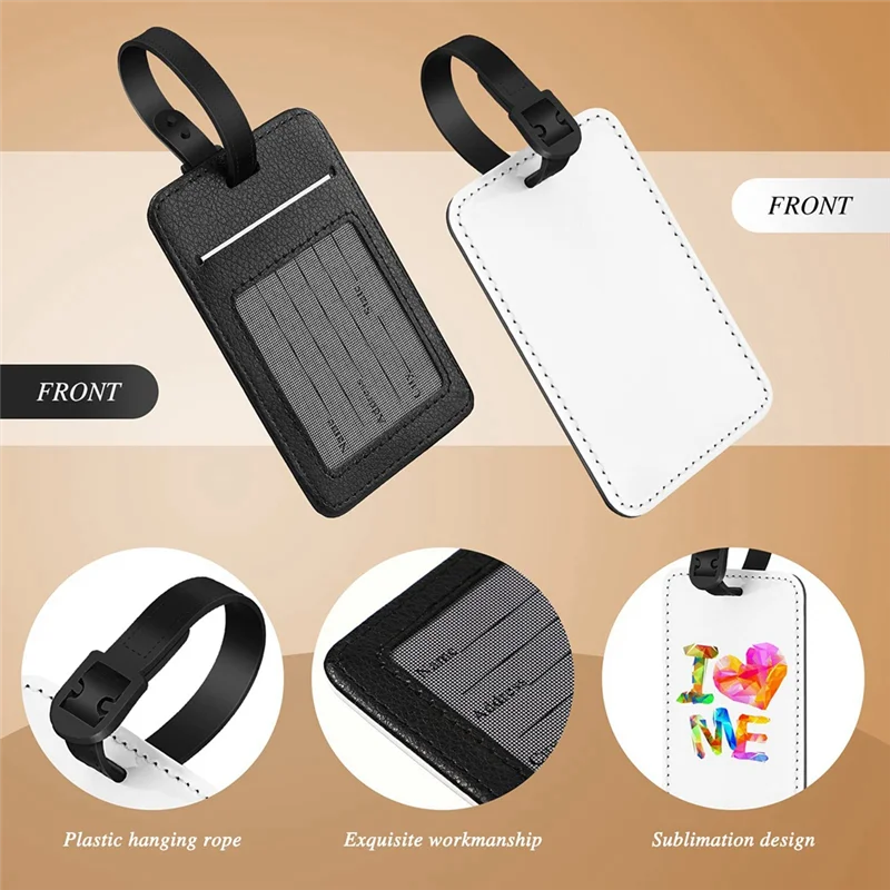 

Sublimation Luggage Tags Travel ID Tags Heat Transfer Bag Tags Business ID Card Holder