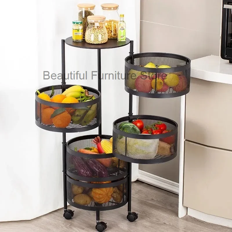 

Kitchen Vegetable Shelving Rotary Holders Storage Household Multifunctional Detachable Fruit Basket Multi-Layer Storage Rack