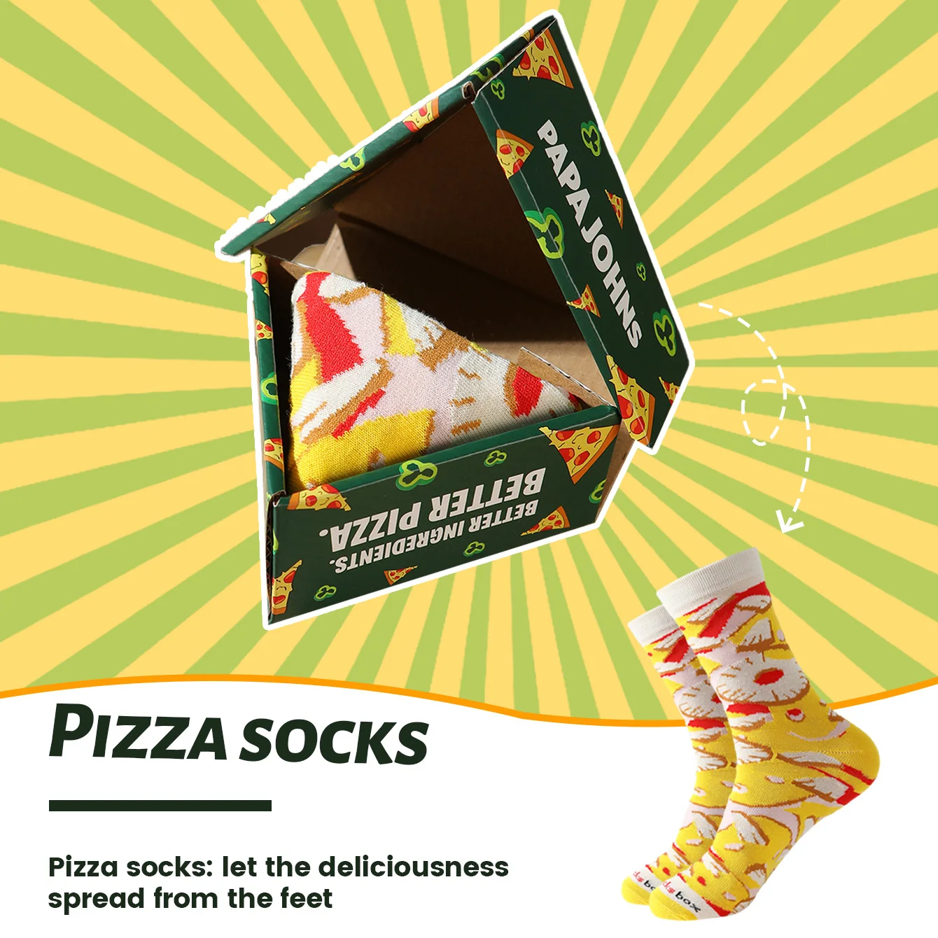 

1 пара мужских носков до середины икры, подходит для мужчин и женщин, роман и весело, красочные зеленые носки в подарочной коробке для пиццы, европейский и американский модный тренд, удобный и дышащий, вечерние, повседневный подарок на День святого Валент