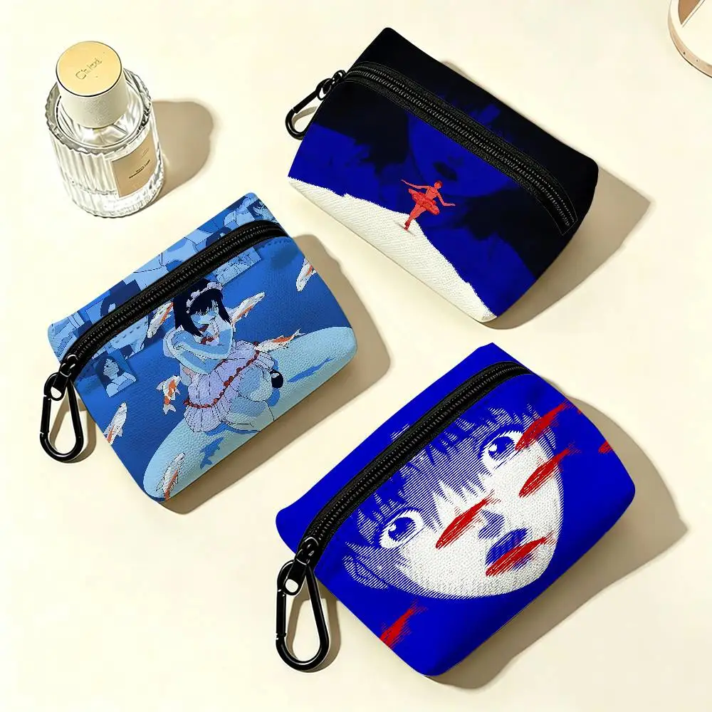 P-Perfect-Blue-Thriller Oxford Fabric Mini Coin Wallet Smooth Zipper Hanging Design Multi-use Small Storage Bag For Travel