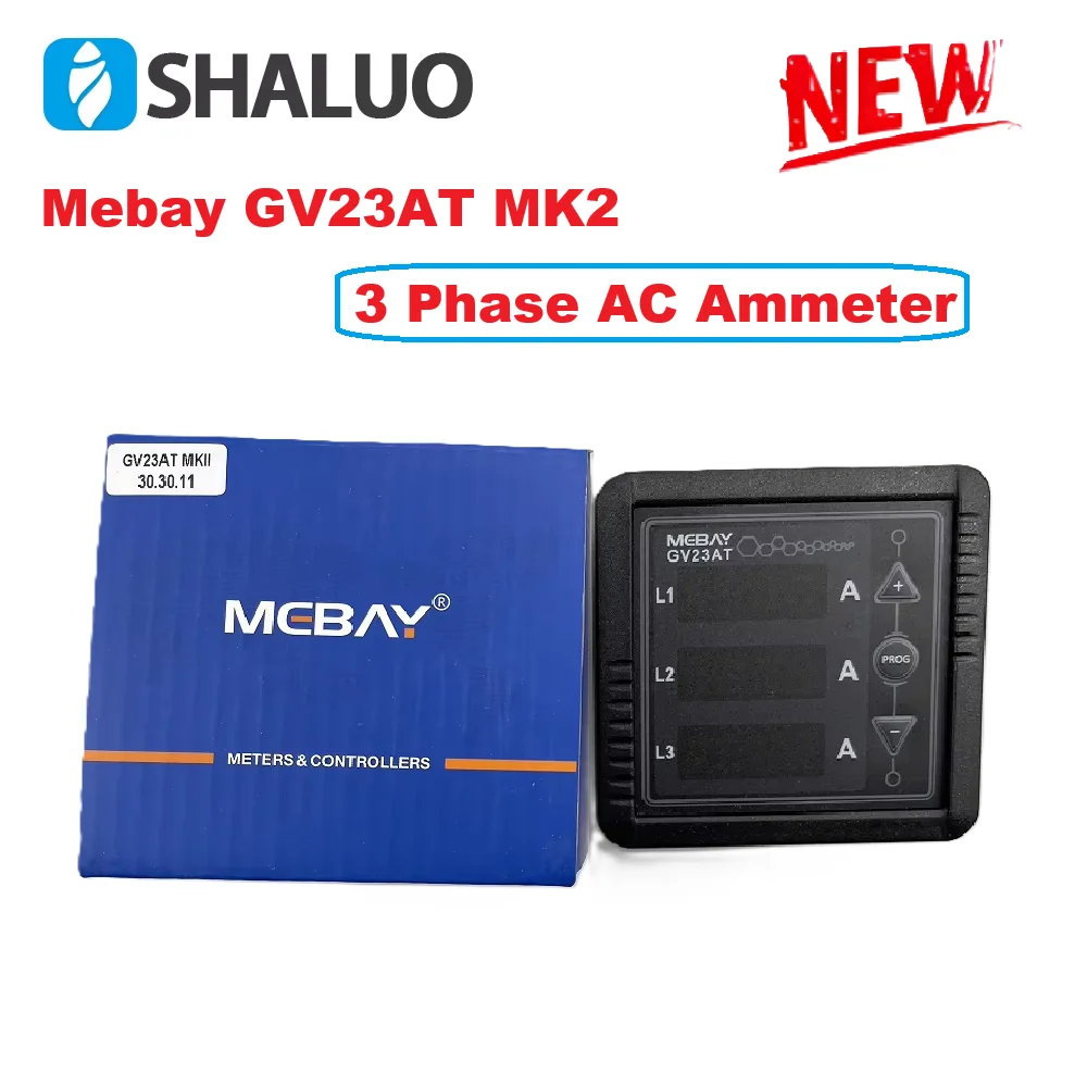 

Обновленный цифровой измерительный прибор GV23AT MK2 Mebay для генераторов, трехфазный 3P AC амперметр, тестер тока, измеритель напряжения для деталей генераторов.